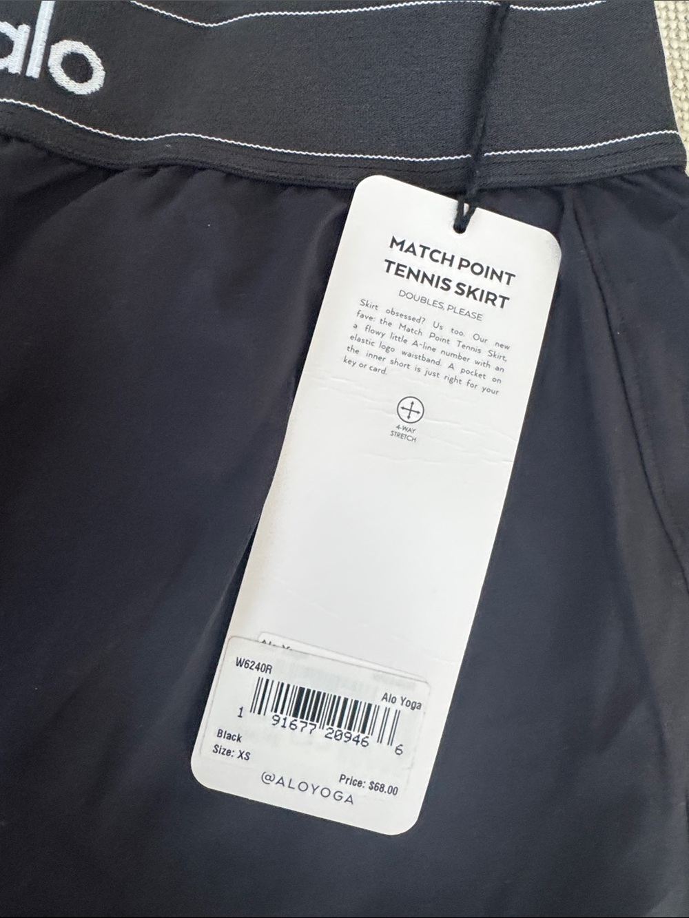 ALO Yoga Match Point Tennis Skirt Black - Picture 2 of 5